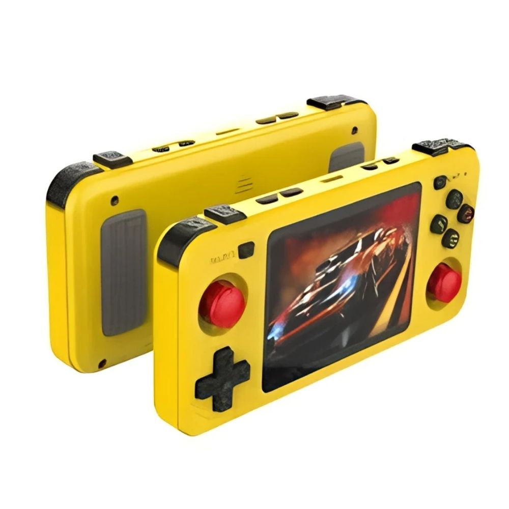 Consola Retro R36H 64GB +15000 juegos, pantalla IPS 3.5", Joystick Dual, amarilla 2025